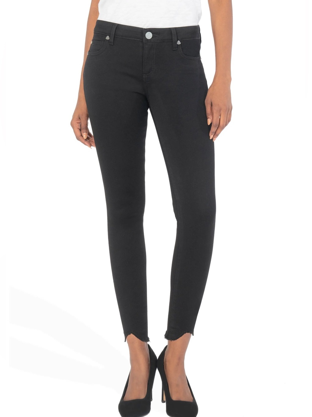 KUT FROM THE KLOTH “CARLO ANKLE SKINNY” High-Waisted Jeans In “BLACK”, Size 14